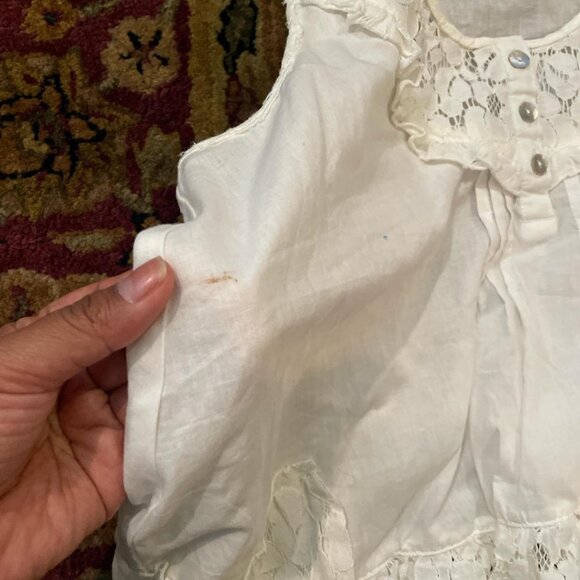 Cream and white lace tank top with a vintage vibe vibes Living doll size large 1 - Picture 3 of 3